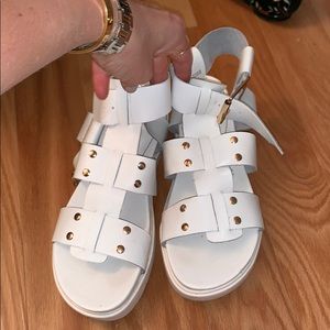 White gladiator sandals